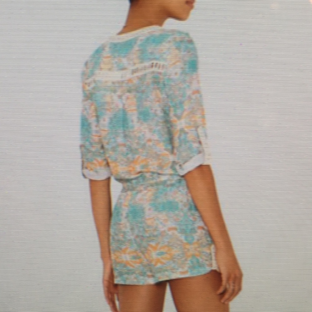 INTERMIX Teal and Peach Floral Print Women's Shorts